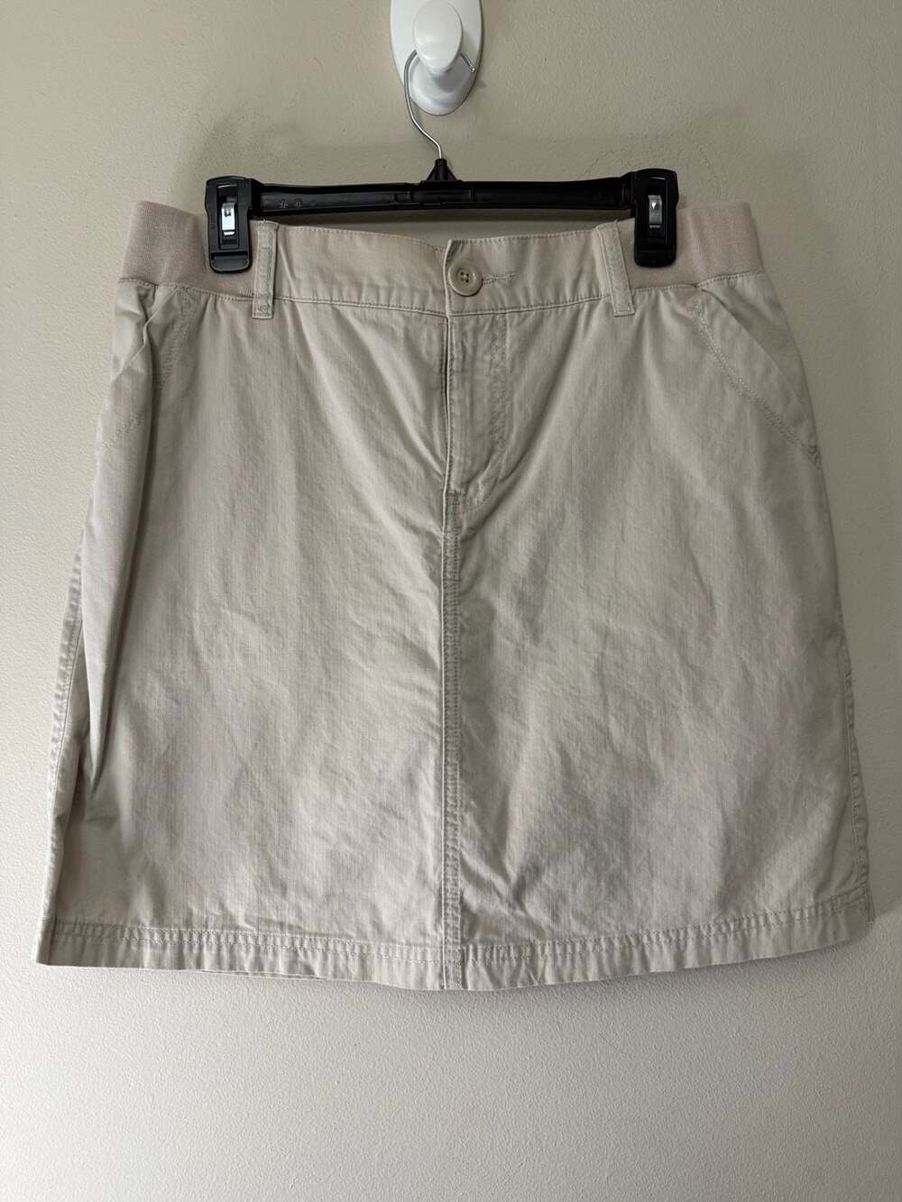 Christopher & Banks Skort Size 10 Beige Cotton Twill Pocket